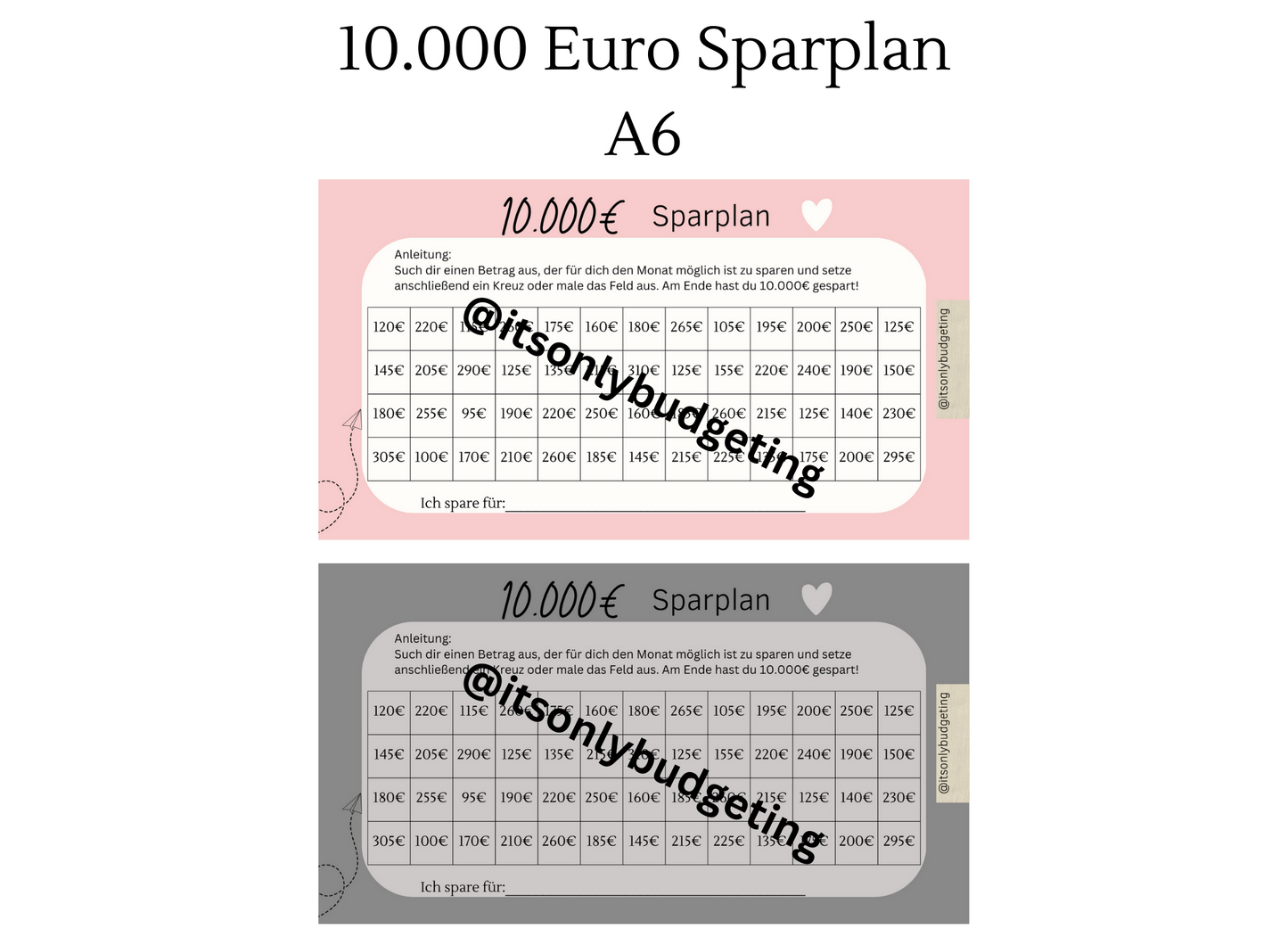 10.000 Euro Sparplan A6