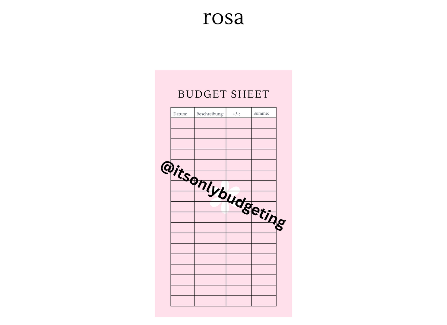 Budget sheets A5, A6 (doppelseitig gedruckt)