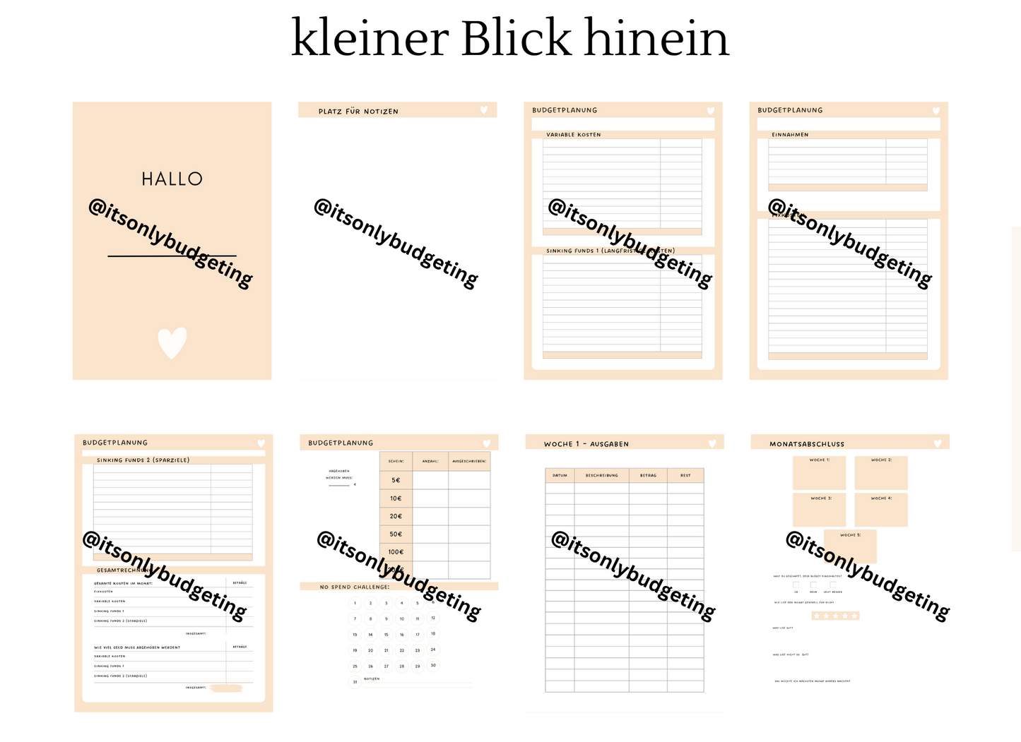 Budgetplaner Ringbuch oder Einlagen A5