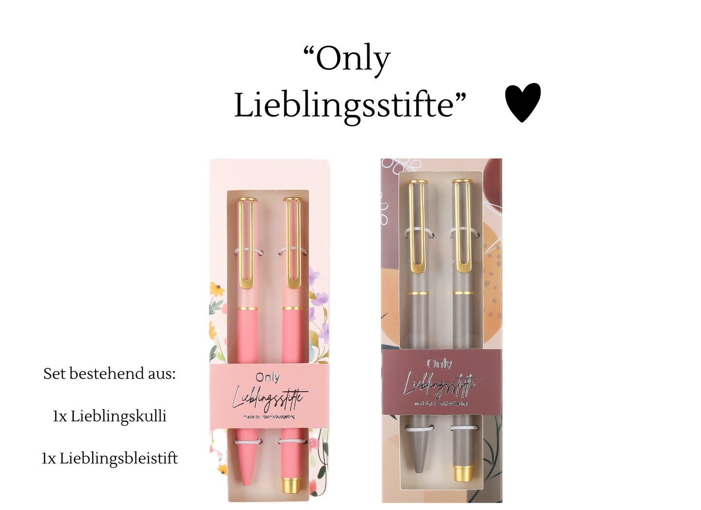 "Only Lieblingsstifte" Kugelschreiber + Bleistift