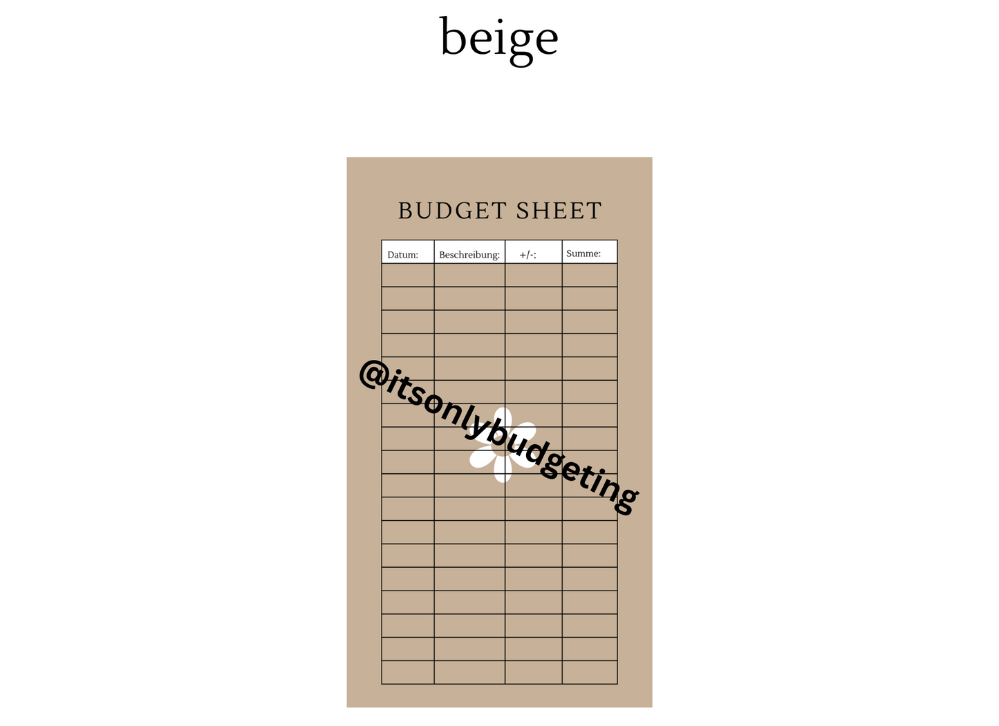 Budget sheets A5, A6 (doppelseitig gedruckt)