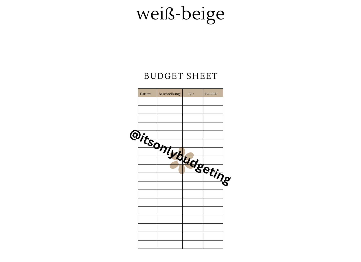 Budget sheets A5, A6 (doppelseitig gedruckt)