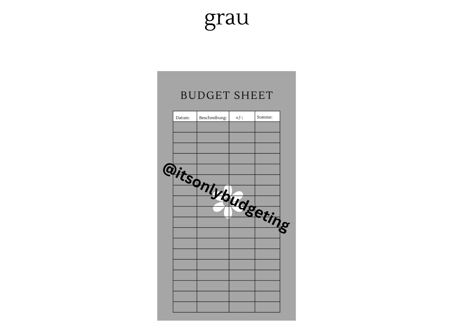 Budget sheets A5, A6 (doppelseitig gedruckt)