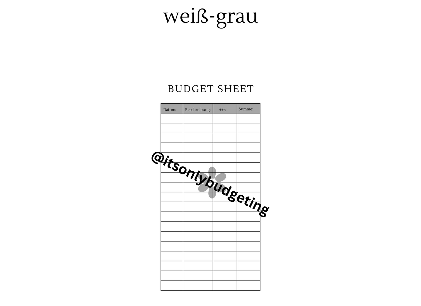 Budget sheets A5, A6 (doppelseitig gedruckt)