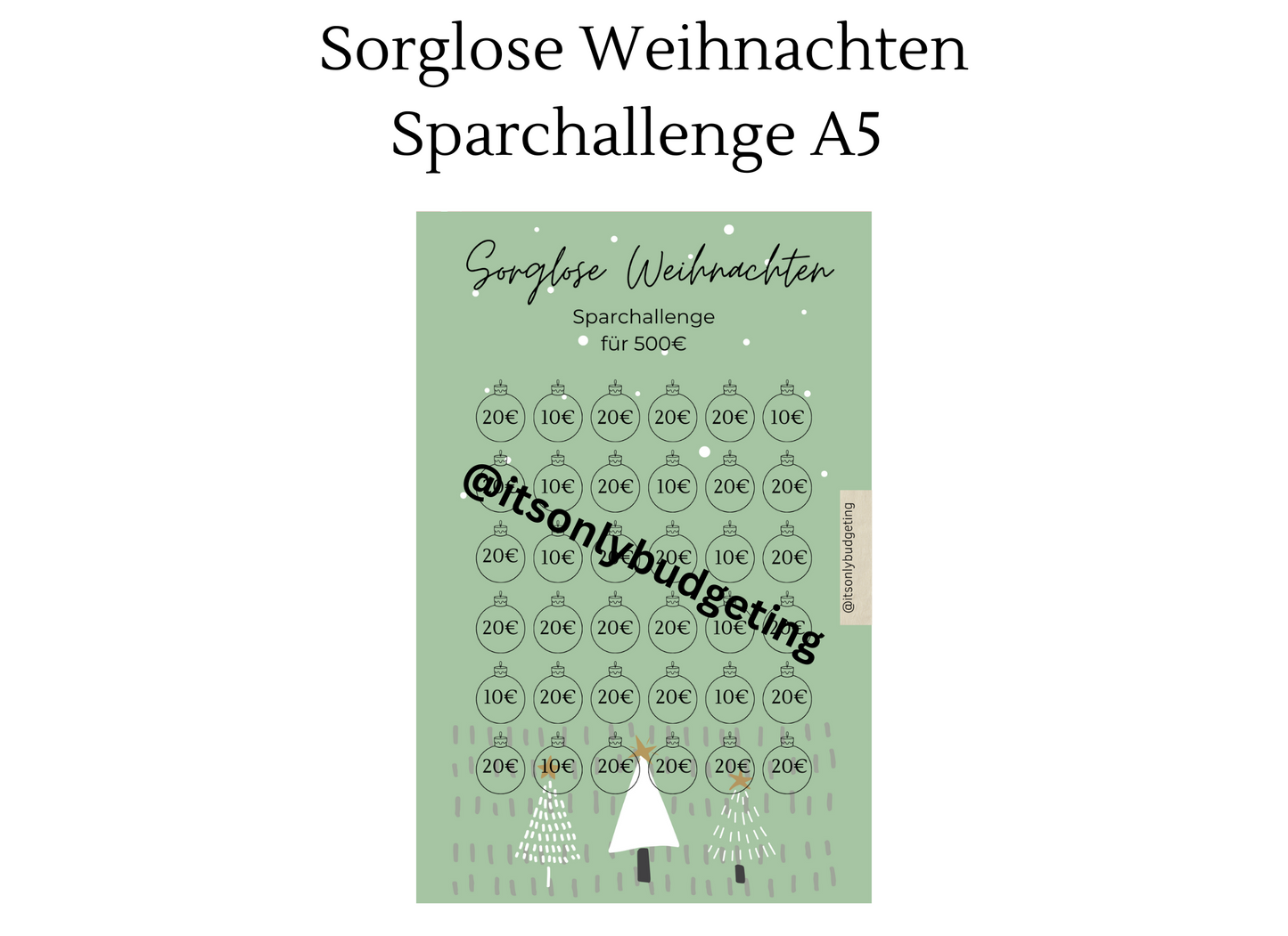 Sorglose Weihnachten Sparchallenge A5