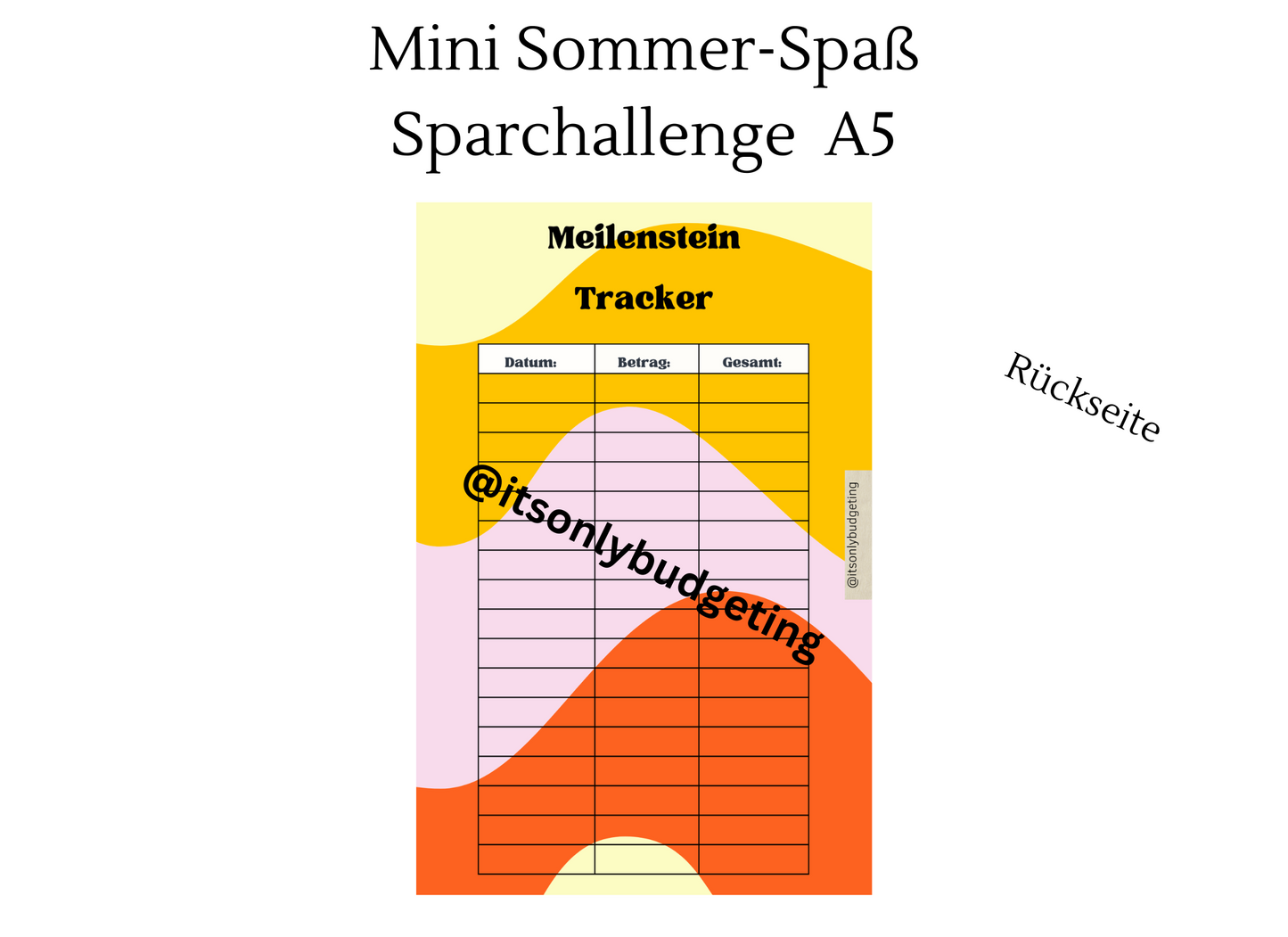 Mini-Sommer Spaß Sparchallenge A5