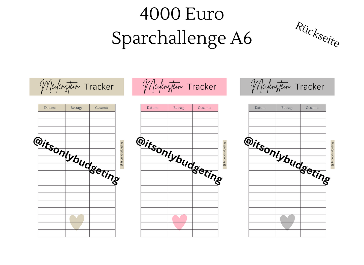 4000 Euro Sparchallenge A6