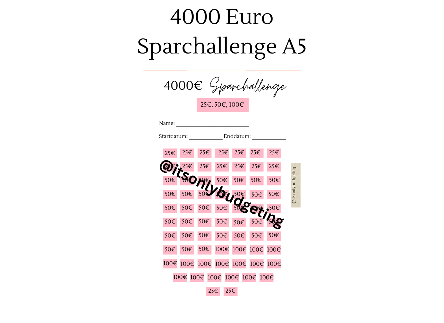 4000 Euro Sparchallenge A5