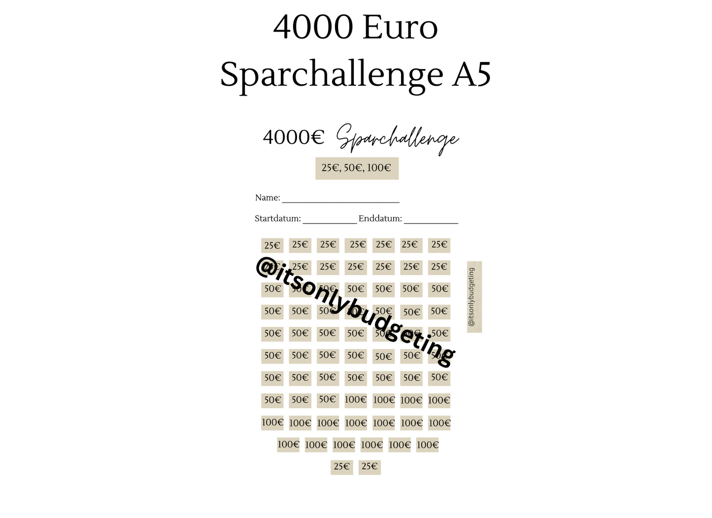 4000 Euro Sparchallenge A5