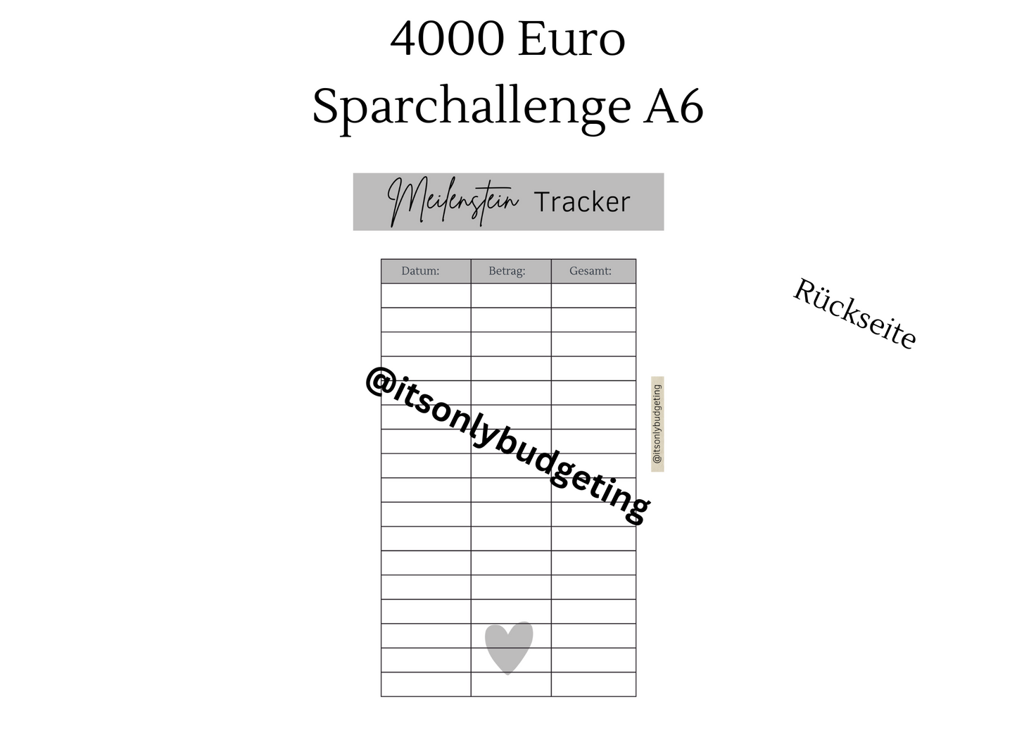 4000 Euro Sparchallenge A6