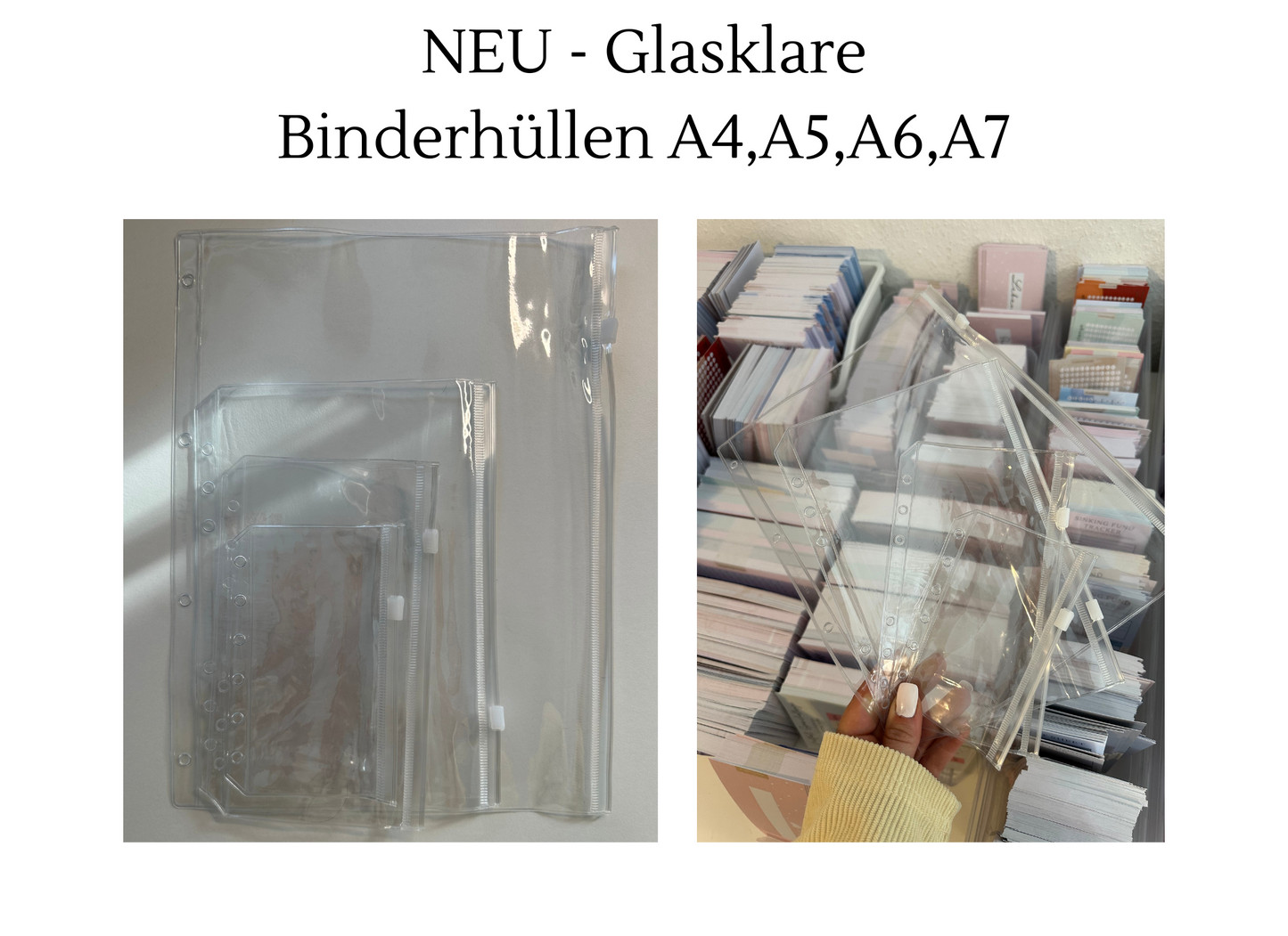 Binderhüllen GLASKLAR NEU A4,A5,A6,A7