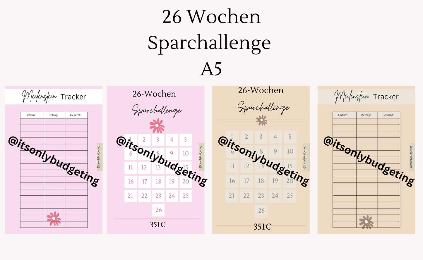 26 Wochen Sparchallenge (351€) A5