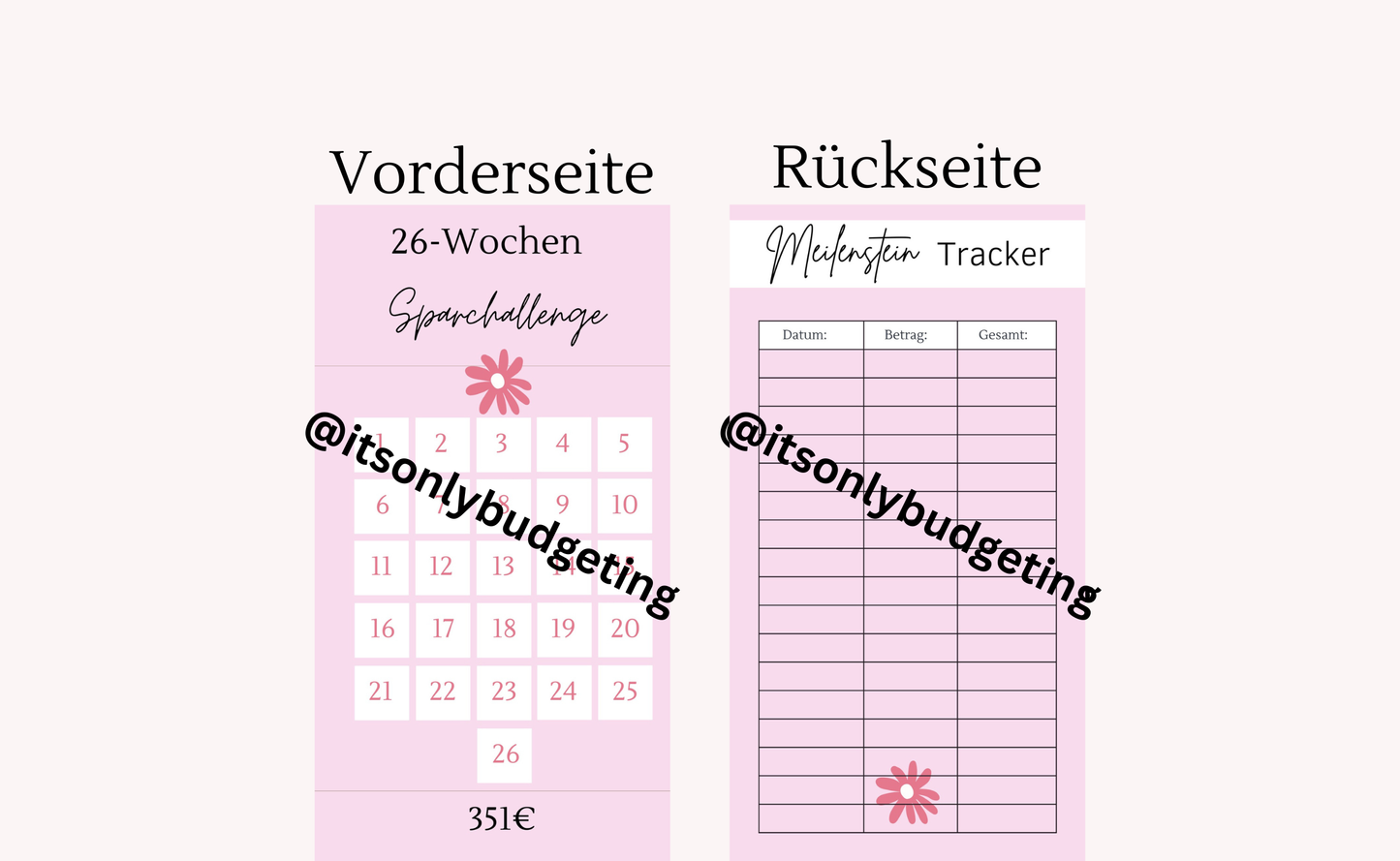 26 Wochen Sparchallenge (351€) A5
