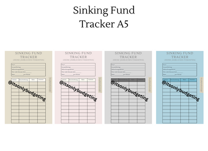 Sinking Fund Tracker A5