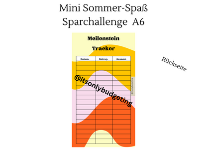 Mini-Sommer Spaß Sparchallenge A6