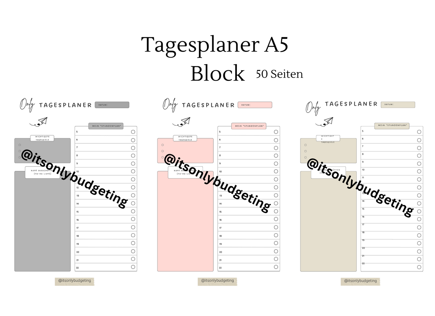 Tagesplaner A5 Block