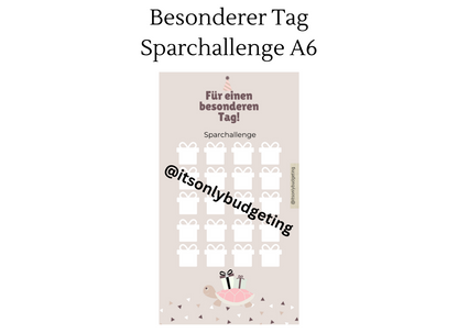 Besonderer Tag Sparchallenge A6