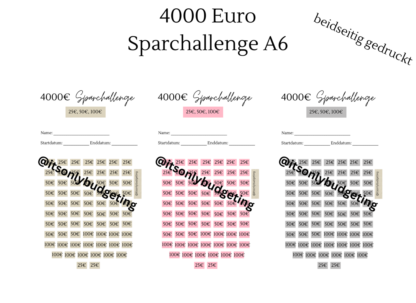 4000 Euro Sparchallenge A6