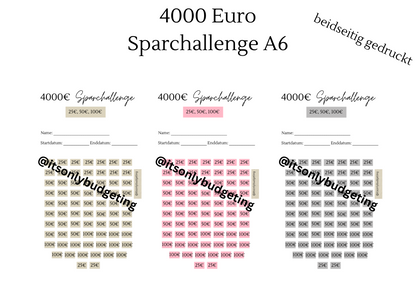 4000 Euro Sparchallenge A6