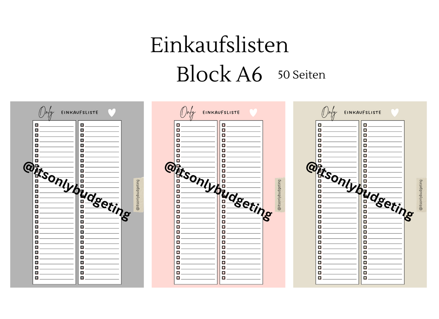 Einkaufslisten Block A6