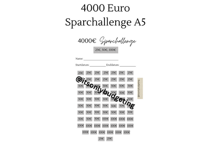 4000 Euro Sparchallenge A5