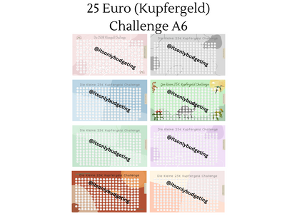 25 Euro Kupfergeld Sparchallenge A6