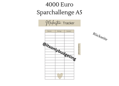 4000 Euro Sparchallenge A5