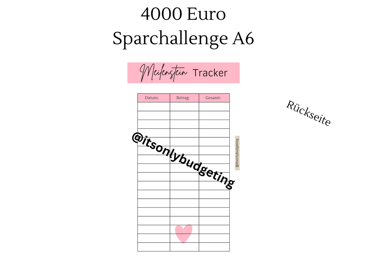 4000 Euro Sparchallenge A6