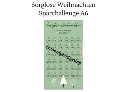 Sorglose Weihnachten Sparchallenge A6