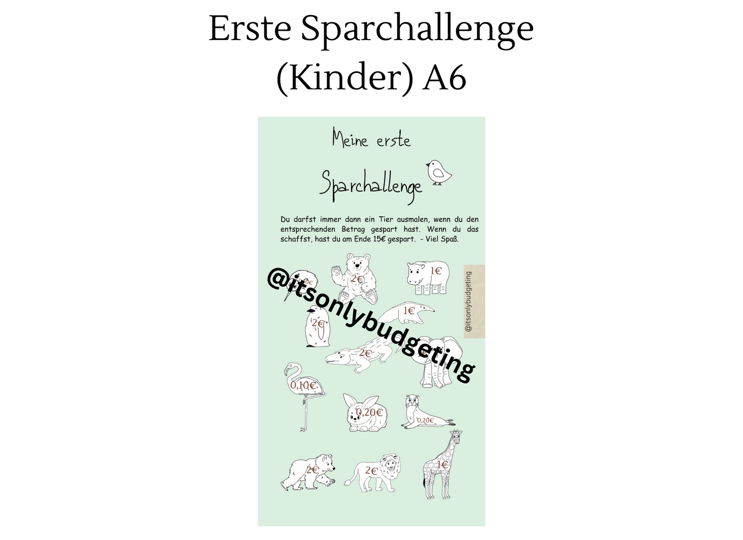 Meine erste Sparchallenge A6 (Kinder )