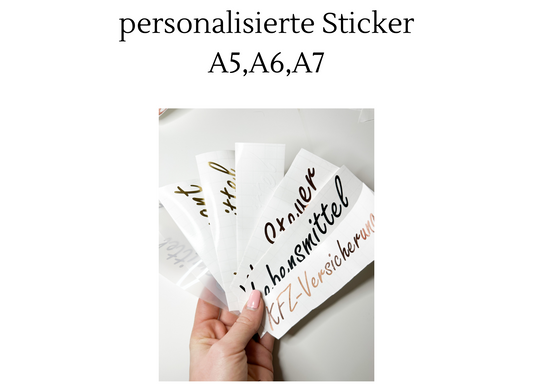 Personalisierte Sticker A5, A6, A7